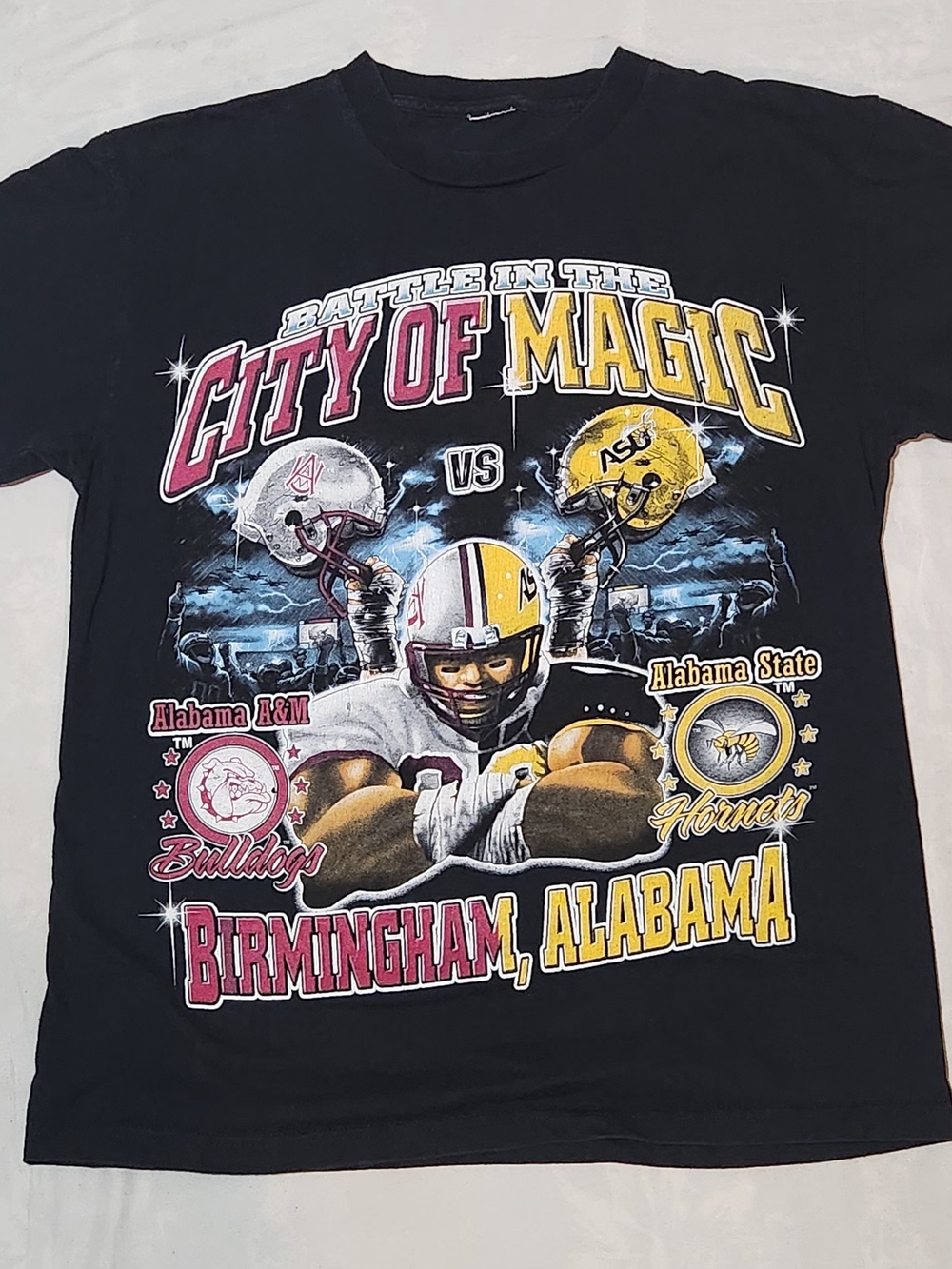 Vintage Battle in the City of Magic Alabama Bulldogs Hornets Football T-Shirt 2X